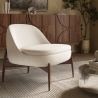Buy Upholstered Curved Scandinavian Design Armchair - Declere White 61546 - prices