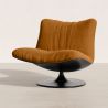 Buy Upholstered Armchair with Curved Design, Contemporary Style - Tulip Mustard 61545 - in the UK