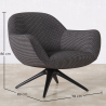 Buy Upholstered Curved Design Contemporary Style Armchair - Eireen Dark grey 61544 at MyFaktory