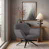 Buy Upholstered Curved Design Contemporary Style Armchair - Eireen Dark grey 61544 - prices