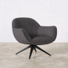 Buy Upholstered Curved Design Contemporary Style Armchair - Eireen Dark grey 61544 in the United Kingdom