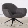 Buy Upholstered Curved Design Contemporary Style Armchair - Eireen Dark grey 61544 - in the UK