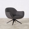 Buy Upholstered Curved Design Contemporary Style Armchair - Eireen Dark grey 61544 - in the UK