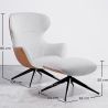 Buy Contemporary Style Upholstered Armchair with Footrest - Franka Light grey 61542 - in the UK