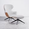 Buy Contemporary Style Upholstered Armchair with Footrest - Franka Light grey 61542 - in the UK