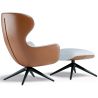 Buy Contemporary Style Upholstered Armchair with Footrest - Franka Light grey 61542 in the United Kingdom