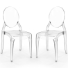 Buy Pack of 2 Dining Chairs Transparent - Victoria Ghost Style Transparent 61554 - in the UK
