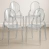 Buy Pack of 4 Dining Chairs Transparent - Victoria Ghost Style Transparent 61555 - prices