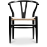 Buy Pack of 4 Dining Chairs Scandinavian Wooden with Rope Seat - Wish Black 61556 home delivery