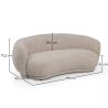 Buy Sofa Design Curved - Contemporary Style - Upholstered in Chenille - 3 Seater - Onda Beige 61557 in the United Kingdom