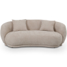 Buy Sofa Design Curved - Contemporary Style - Upholstered in Chenille - 3 Seater - Onda Beige 61557 - in the UK