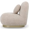 Buy Curved Contemporary Style Design Armchair Upholstered in Chenille - Nuiba Beige 61558 home delivery