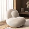 Buy Curved Contemporary Style Design Armchair Upholstered in Chenille - Nuiba Beige 61558 in the United Kingdom