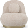 Buy Curved Contemporary Style Design Armchair Upholstered in Chenille - Nuiba Beige 61558 - in the UK