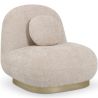 Buy Curved Contemporary Style Design Armchair Upholstered in Chenille - Nuiba Beige 61558 - in the UK