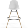 Buy Scandinavian Bar Stool with Wooden Legs - Nordic Design - For Kitchen Island - Lumi White 61560 - in the UK