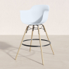 Buy Pack of 2 Bar Stools Scandinavian Design - Wooden Legs - Skandiva White 61562 in the United Kingdom