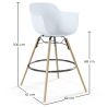 Buy Pack of 2 Bar Stools Scandinavian Design - Wooden Legs - Skandiva White 61562 - in the UK