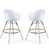 Buy Pack of 2 Bar Stools Scandinavian Design - Wooden Legs - Skandiva White 61562 - in the UK