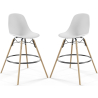 Buy Bar Stool - Scandinavian Design - Wooden Legs - Pack of 2 - Lumi White 61565 - in the UK