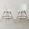 Buy Bar Stool - Scandinavian Design - Wooden Legs - Pack of 2 - Lumi White 61565 in the United Kingdom