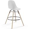 Buy Bar Stool - Scandinavian Design - Wooden Legs - Pack of 2 - Lumi White 61565 home delivery