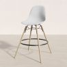 Buy Bar Stool - Scandinavian Design - Wooden Legs - Pack of 2 - Lumi White 61565 in the United Kingdom