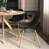 Buy Dining Chair - Scandinavian Design - Wooden Legs - Pack of 4 - Lumi White 61566 in the United Kingdom