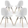 Buy Dining Chair - Scandinavian Design - Wooden Legs - Pack of 4 - Lumi White 61566 - in the UK