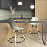 Buy Bar Stool - Scandinavian Design - Wooden Legs - Pack of 4 - Lumi White 61567 in the United Kingdom