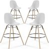Buy Bar Stool - Scandinavian Design - Wooden Legs - Pack of 4 - Lumi White 61567 - in the UK
