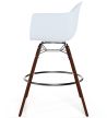Buy Bar Stool - Scandinavian Design - Dark Wood Legs - Skandiva White 61570 in the United Kingdom