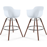 Buy Bar Stool Scandinavian Design - Dark Wood Legs - Pack of 2 - Skandiva White 61573 - in the UK