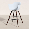 Buy Bar Stool Scandinavian Design - Dark Wood Legs - Pack of 2 - Skandiva White 61573 - prices
