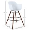 Buy Bar Stool Scandinavian Design - Dark Wood Legs - Pack of 2 - Skandiva White 61573 - in the UK