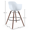 Buy Bar Stools Scandinavian Design - Dark Wood Legs - Pack of 4 - Skandiva White 61574 in the United Kingdom