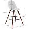 Buy Dining Stool - Scandinavian Design - Dark Wood Legs - Pack of 4 - Lumi White 61580 at MyFaktory