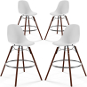 Buy Dining Stool - Scandinavian Design - Dark Wood Legs - Pack of 4 - Lumi White 61580 - in the UK