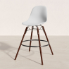 Buy Dining Stool - Scandinavian Design - Dark Wood Legs - Pack of 4 - Lumi White 61580 - in the UK