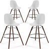 Buy Dining Stool - Scandinavian Design - Dark Wood Legs - Pack of 4 - Lumi White 61580 - in the UK
