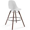 Buy Dining Stool - Scandinavian Design - Dark Wood Legs - Pack of 4 - Lumi White 61580 in the United Kingdom