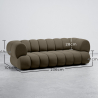 Buy Velvet Upholstered Sofa - Modern Style - 2/3 Seater - Curved Premium Taupe 61486 at MyFaktory