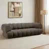Buy Velvet Upholstered Sofa - Modern Style - 2/3 Seater - Curved Premium Taupe 61486 - in the UK