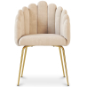 Buy Dining Chair Shell-Style in Velvet - Golden Legs - Exotic Glam Beige 61593 - in the UK