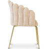Buy Dining Chair Shell-Style in Velvet - Golden Legs - Exotic Glam Beige 61593 with a guarantee