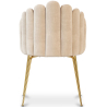 Buy Dining Chair Shell-Style in Velvet - Golden Legs - Exotic Glam Beige 61593 - prices