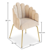 Buy Dining Chair Shell-Style in Velvet - Golden Legs - Exotic Glam Beige 61593 in the United Kingdom