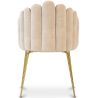 Buy Dining Chair Shell-Style in Velvet - Golden Legs - Exotic Glam Beige 61593 - in the UK