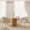 Buy Dining Chair Shell-Style in Velvet - Golden Legs - Exotic Glam Beige 61593 in the United Kingdom
