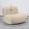 Buy Organic-Shaped Lounge Armchair - Velvet Upholstered Armchair Scandinavian Modern Design - Dustine White 61587 - prices